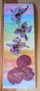 Watercolor bookmark with dried flowers
