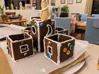 Gingerbread tower and rooms